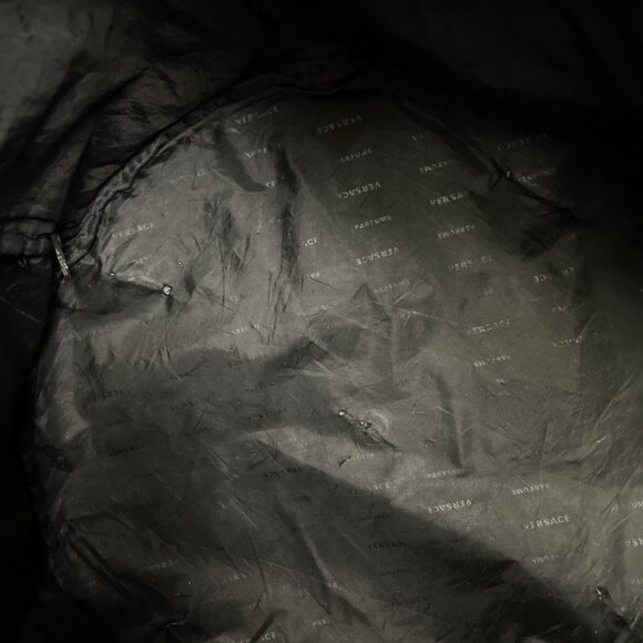 Versace Parfums Medusa Head Drawstring Backpack Black Blue Logo Gym Bag Read* - Picture 9 of 13